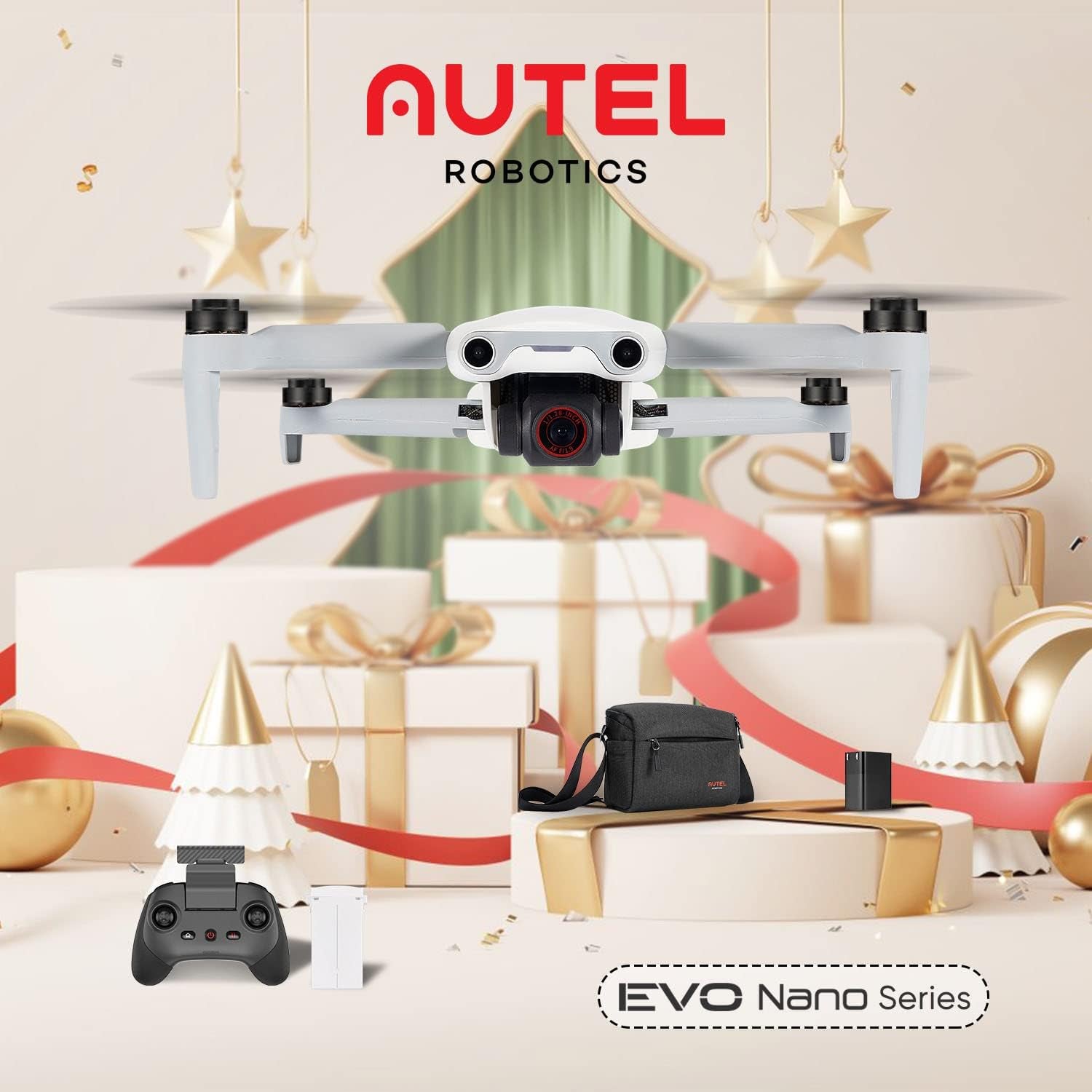 Autel Robotics EVO Nano plus Premium Bundle,249G Mini Professional Drone with 4K RYYB HDR Camera, 50 MP Photos, 1/1.28" CMOS, No Geo-Fencing, EVO Nano+ Extra 64G SD Fly More Combo (White)