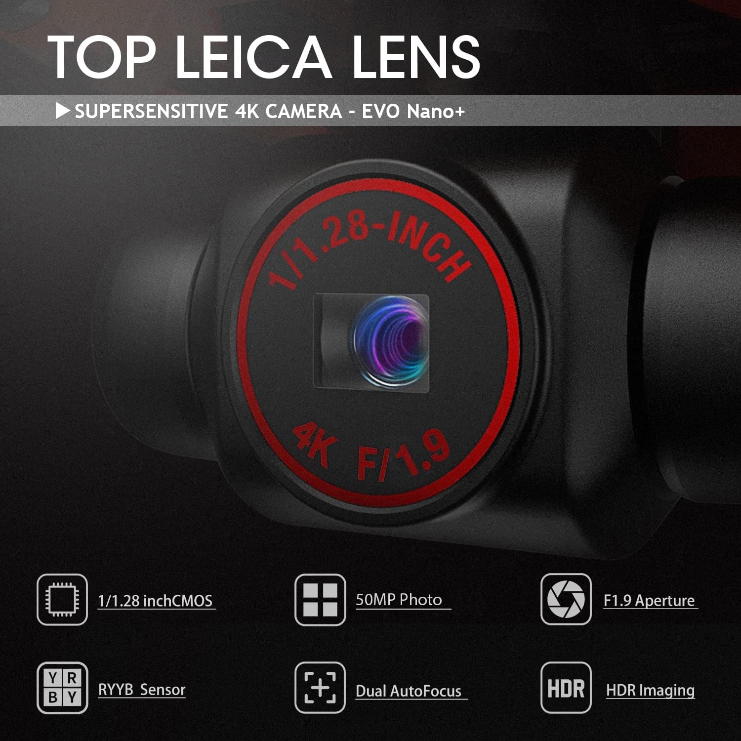 Autel Robotics EVO Nano plus Premium Bundle,249G Mini Professional Drone with 4K RYYB HDR Camera, 50 MP Photos, 1/1.28" CMOS, No Geo-Fencing, EVO Nano+ Extra 64G SD Fly More Combo (White)