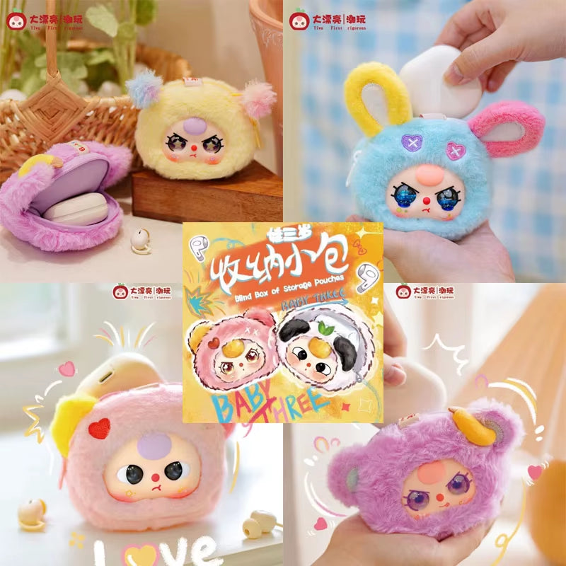 Discover the Adorable Baby Three Blind Box! 🎁✨ Cute Storage Pouches for Headphones, Makeup, & More! Perfect as Decorative Gifts! 🛍️💕