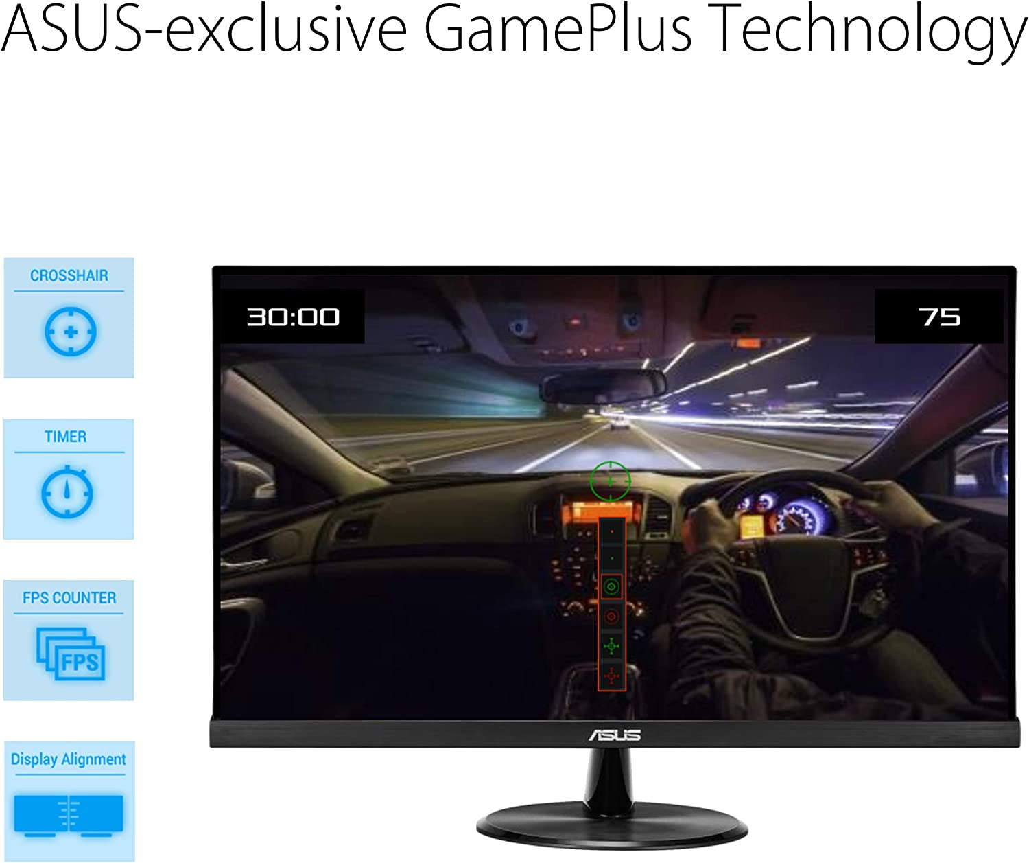 ASUS VP279HE 27” Monitor, 1080P Full HD, 75Hz, IPS, Adaptive-Sync/Freesync, Eye Care, HDMI VGA, Frameless, Low Blue Light, Flicker Free, VESA Wall Mountable
